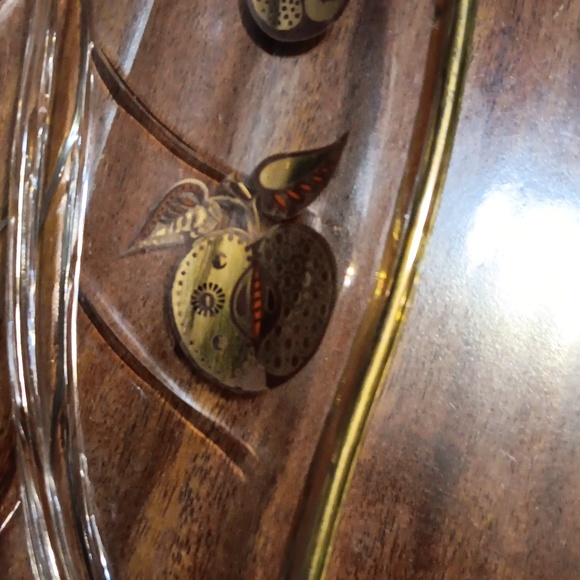 Georges Briard leaf shape, fruit, with real gold trim Mid Century serving dish - Picture 6 of 6